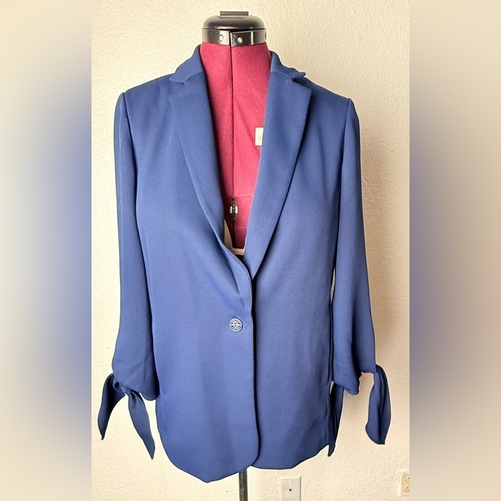Anthropologie Royal Blue Blazer with Tie Cuffs